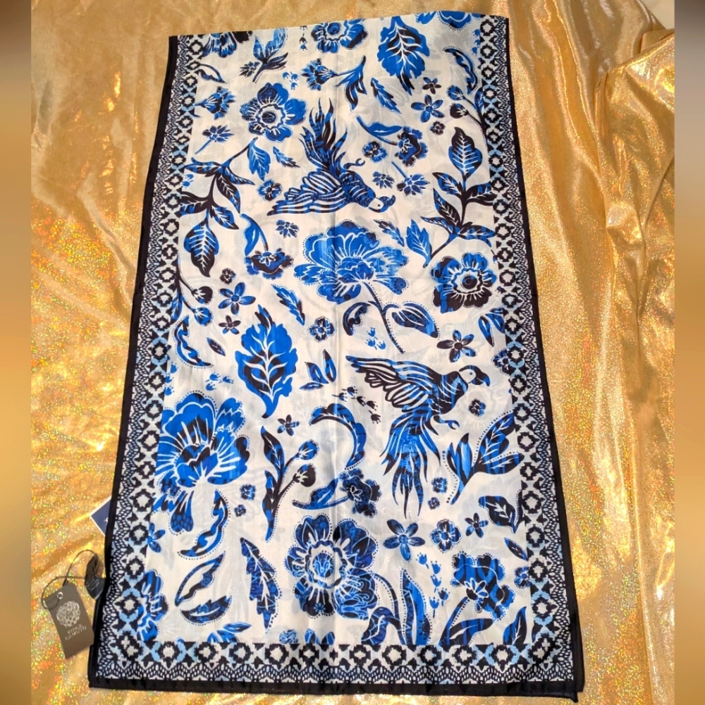 Vince Camuto Blue/Black/White Scarf NWT